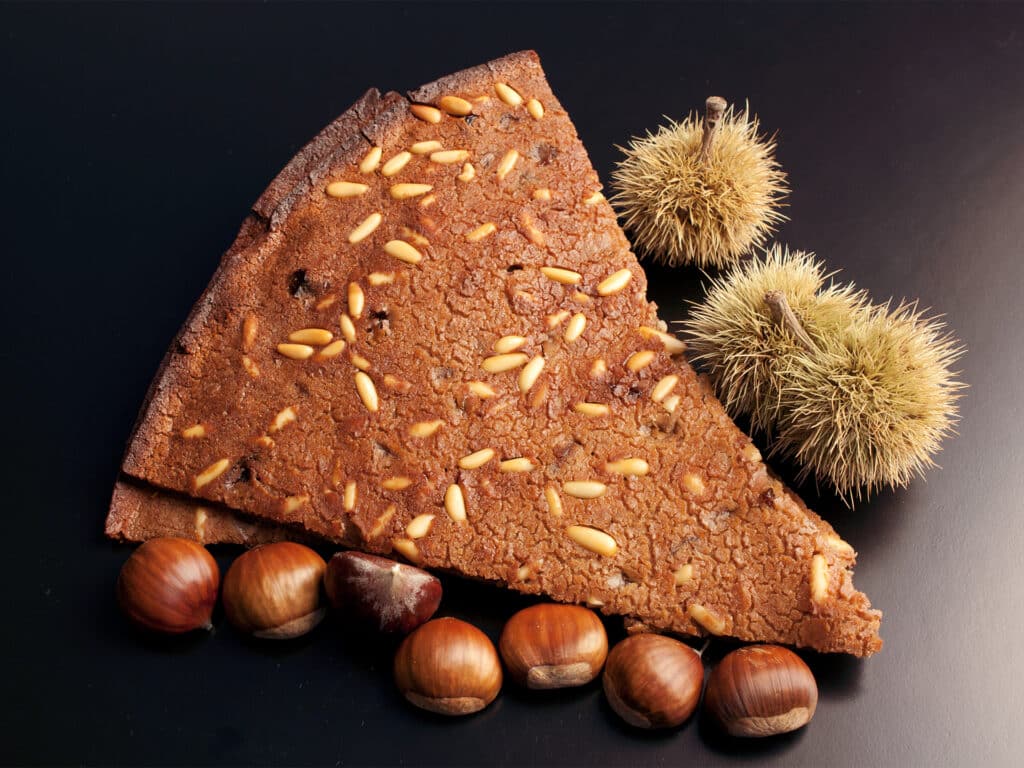 italian typical dessert made with chestnut flour