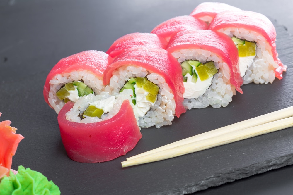 Uramaki con tonno, Quick senza lattosio, cetrioli e peperone verde