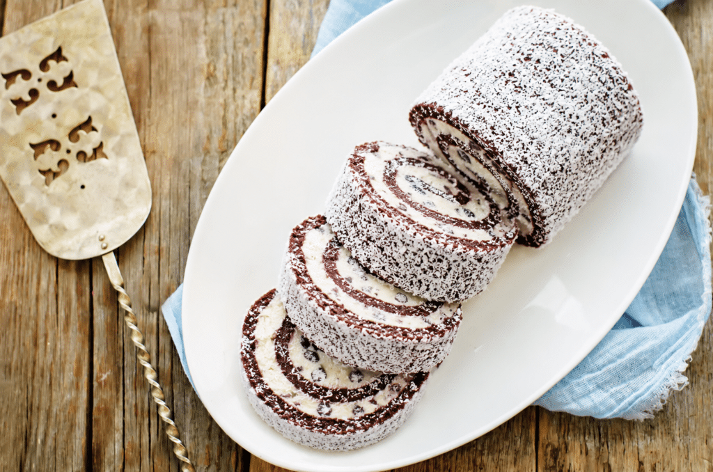 Rotolo dolce senza cottura al cocco